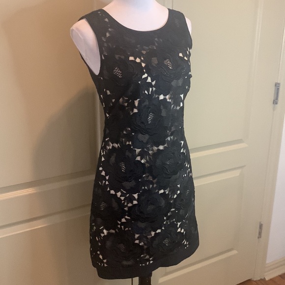 WHBM Women's Sleeveless Lace Inlay Dress 2 - Picture 2 of 11